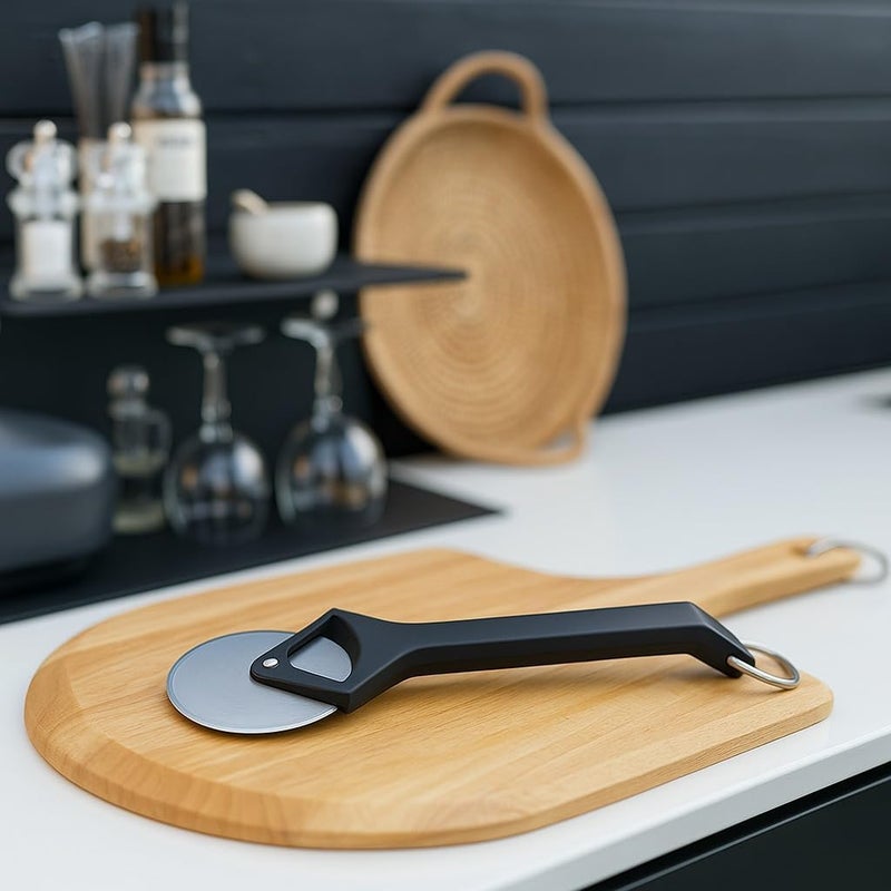 Witt Stainless Steel Pizza Cutter Wheel – Professional Pizza Cutter & Pizza Slicer, Sharp One-Cut Blade, Non-Slip Handle, Protective Case, Dishwasher Safe, 12.4 Inch - Image 3
